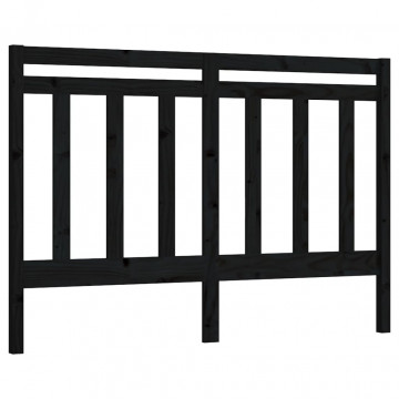 Tăblie de pat, negru, 166x4x100 cm, lemn masiv de pin - Img 2