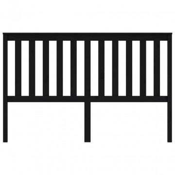 Tăblie de pat, negru, 166x6x101 cm, lemn masiv de pin - Img 3