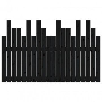 Tăblie de pat pentru perete, negru 127,5x3x80 cm lemn masiv pin - Img 8