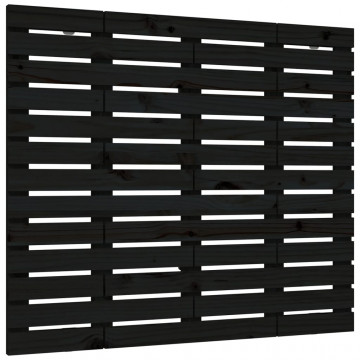 Tăblie de pat pentru perete, negru 146x3x91,5 cm lemn masiv pin - Img 2