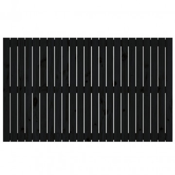 Tăblie de pat pentru perete, negru, 147x3x90 cm, lemn masiv pin - Img 4