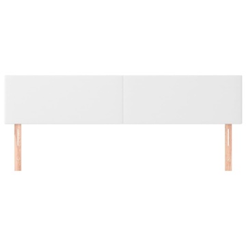 Tăblii de pat, 2 buc, alb, 80x5x78/88 cm, piele ecologică - Img 3
