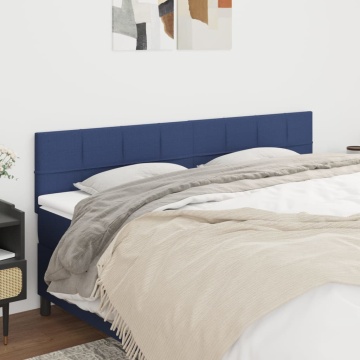 Tăblii de pat, 2 buc, albastru, 100x5x78/88 cm, textil - Img 1