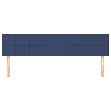 Tăblii de pat, 2 buc, albastru, 100x5x78/88 cm, textil - Img 3