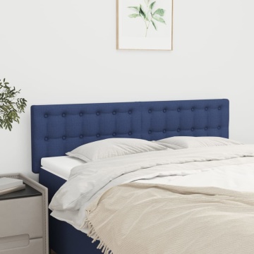 Tăblii de pat, 2 buc., albastru, 72x5x78/88 cm, textil - Img 1