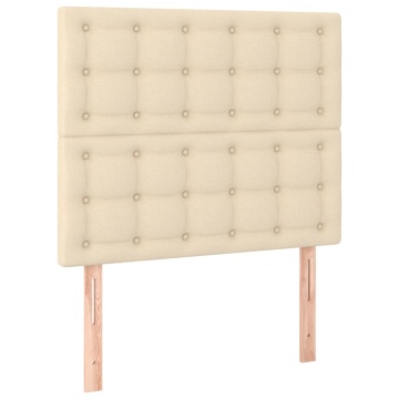 Tăblii de pat, 2 buc, crem, 100x5x78/88 cm, textil - Img 2