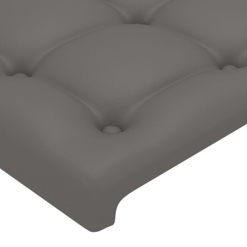 Tăblii de pat, 2 buc, gri, 100x5x78/88 cm, piele ecologică - Img 4