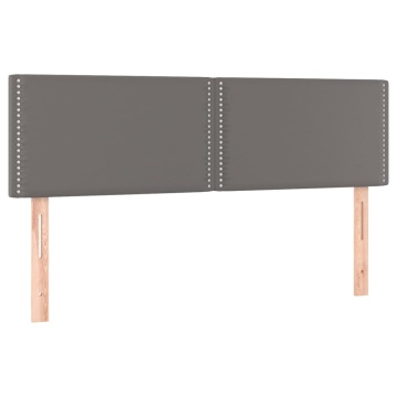 Tăblii de pat, 2 buc., gri, 72x5x78/88 cm, piele ecologică - Img 2