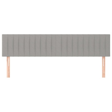 Tăblii de pat, 2 buc, gri deschis, 100x5x78/88 cm, textil - Img 3