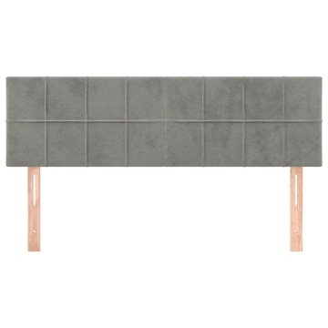 Tăblii de pat, 2 buc., gri deschis, 72x5x78/88 cm, catifea - Img 3