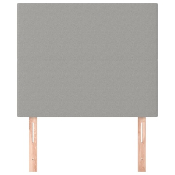 Tăblii de pat, 2 buc, gri deschis, 80x5x78/88 cm, textil - Img 3