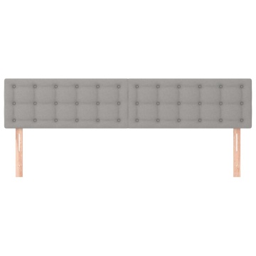Tăblii de pat, 2 buc, gri deschis, 80x5x78/88 cm, textil - Img 3