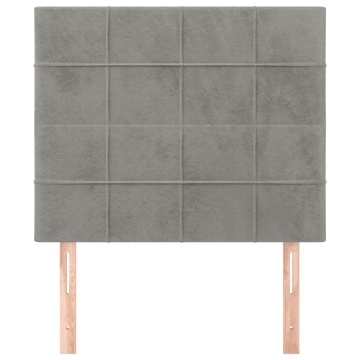 Tăblii de pat, 2 buc, gri deschis, 90x5x78/88 cm, catifea - Img 3