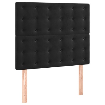Tăblii de pat, 2 buc, negru, 90x5x78/88 cm, catifea - Img 2