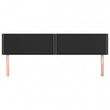 Tăblii de pat, 2 buc, negru, 90x5x78/88 cm, piele ecologică - Img 3