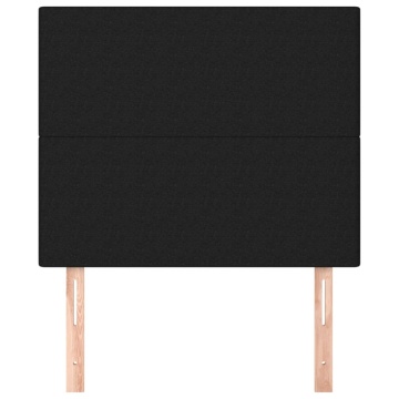Tăblii de pat, 2 buc, negru, 90x5x78/88 cm, textil - Img 3