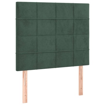 Tăblii de pat, 2 buc, verde închis, 80x5x78/88 cm, catifea - Img 2