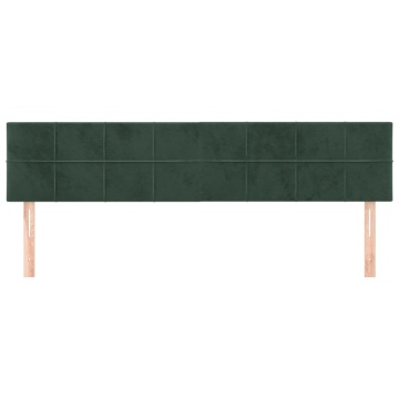 Tăblii de pat, 2 buc, verde închis, 90x5x78/88 cm, catifea - Img 3