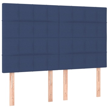 Tăblii de pat, 4 buc, albastru, 72x5x78/88 cm, textil - Img 2