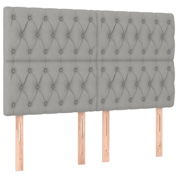 Tăblii de pat, 4 buc, gri deschis, 80x7x78/88 cm, textil - Img 2