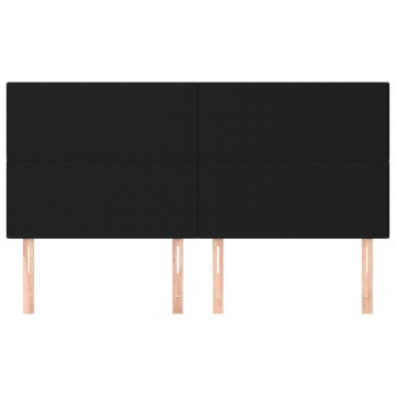 Tăblii de pat, 4 buc, negru, 90x5x78/88 cm, textil - Img 3