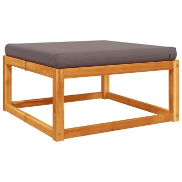 Taburet de grădină cu pernă, 65x65x29 cm, lemn masiv acacia - Img 5