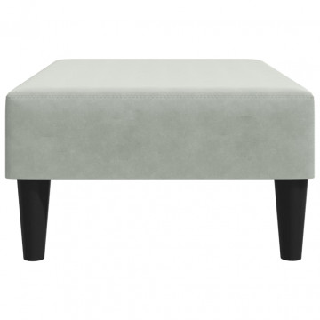 Taburet, gri deschis, 77x55x31 cm, catifea - Img 8