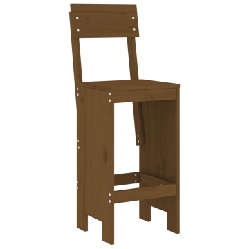 Taburete bar 2 buc. maro miere 40x48,5x115,5 cm lemn masiv pin - Img 3