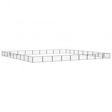 Țarc câini 36 panouri negru 100x50 cm oțel vopsit electrostatic - Img 3