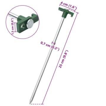 Țăruși de cort, 12 buc., 25 cm, 7 mm, oțel galvanizat și PP - Img 5
