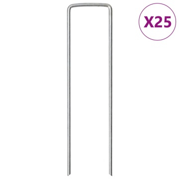 Țăruși de pământ în formă de U 25 buc. 15x3,5cm oțel galvanizat - Img 1