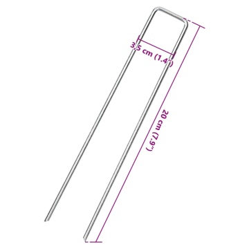 Țăruși de pământ în formă de U 50 buc. 20x3,5cm oțel galvanizat - Img 5