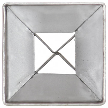 Țăruși de sol, 6 buc., argintiu, 7x7x75 cm, oțel galvanizat - Img 6