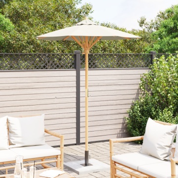 Umbrela de Grădină Alb Crem 150x210 cm din Bambus - Img 3