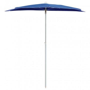 Umbrelă de grădină cu stâlp, azuriu, 180x90 cm, semirotundă - Img 3
