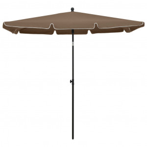 Umbrelă de grădină cu stâlp, gri taupe, 210x140 cm - Img 3