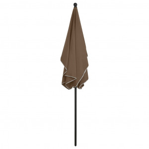 Umbrelă de grădină cu stâlp, gri taupe, 210x140 cm - Img 6