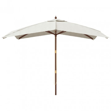 Umbrelă de grădină stâlp din lemn, nisipiu, 300x300x273 cm - Img 3