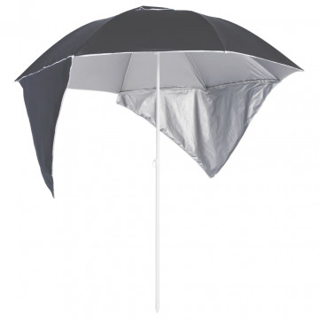 Umbrelă de plajă cu pereți laterali Antracit 215 cm - Img 1