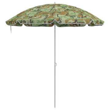 Umbrela de plajă cu pol de metal Camuflaj 161x193 cm Poliester - Img 4
