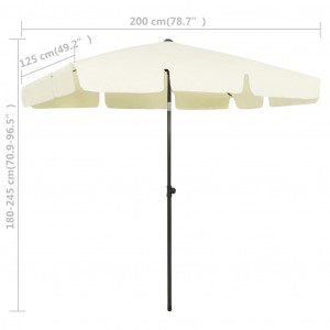 Umbrelă de plajă, galben nisip, 200x125 cm - Img 7