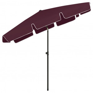 Umbrelă de plajă, roșu bordo, 200x125 cm - Img 5