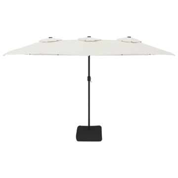 Umbrelă de soare cu două capete cu LED, alb nisipiu, 449x245 cm - Img 4