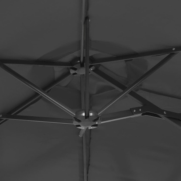 Umbrelă de soare cu două capete cu LED-uri antracit, 316x240 cm - Img 7