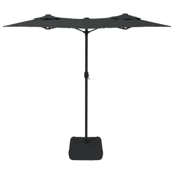 Umbrelă de soare cu două capete cu LED-uri antracit, 316x240 cm - Img 8