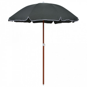Umbrelă de soare cu stâlp din oțel, antracit, 180 cm - Img 1