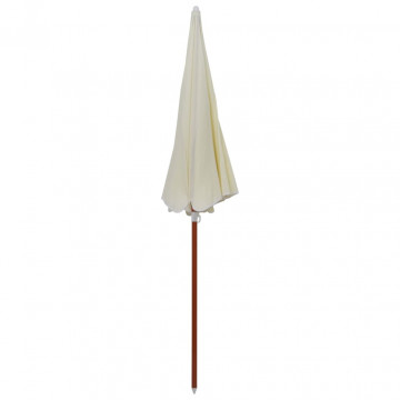 Umbrelă de soare cu stâlp din oțel, nisipiu, 240 cm - Img 1