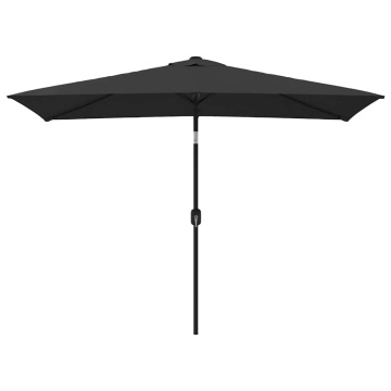 Umbrelă de soare de exterior cu stâlp metalic, negru 300x200 cm - Img 2