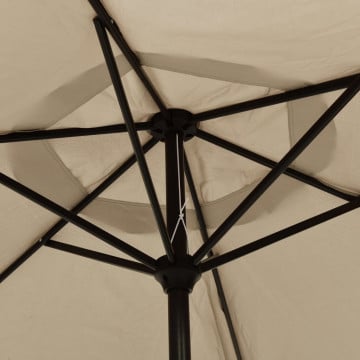 Umbrelă de soare de exterior, stâlp metalic, 300 cm, gri taupe - Img 8
