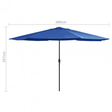 Umbrelă de soare de exterior, stâlp metalic, azuriu, 400 cm - Img 6